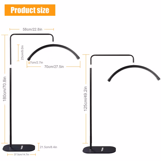 Напольный светильник с регулируемой яркостью 45 Вт для наращивания ресниц, салон красоты, светодиодный светильник для ухода за кожей