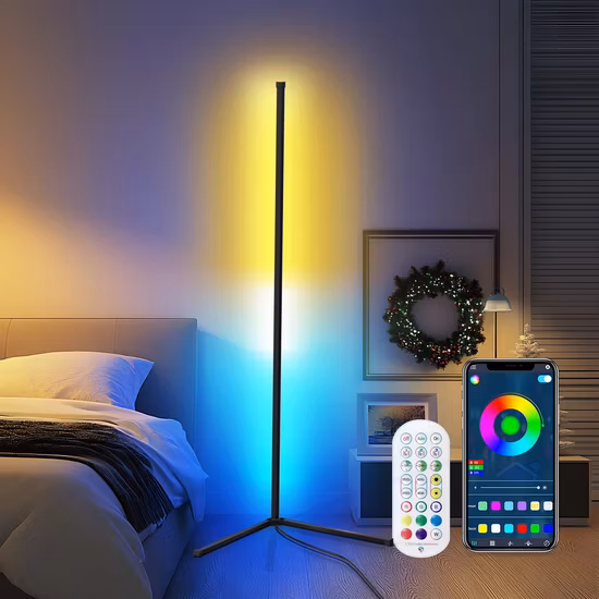Современный декоративный торшер RGB с изменением цвета и дистанционным управлением